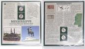 USA Quarter Mississippi Vicksburg National Mil Park P&D w/2 Stamps Display Card -