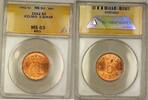 Weltmünzen Iceland 5A Five Aurar Copper Coin ANACS MS-63 Red (B) -