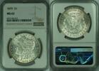 USA $1 Coin Morgan Silver Dollar S NGC MS-62 (46) -