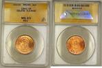 Weltmünzen Iceland 5A Five Aurar Copper Coin ANACS MS-63 Red (C) -