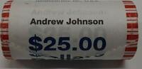 USA $1 Coin Andrew Johnson Presidential Dollar Roll BU 25 $1 Coins *Mint Mark Unknown* -