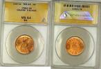 Weltmünzen Iceland 5A Five Aurar Copper ANACS MS-64 RB Red-Brown (Better Coin) (B) -