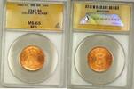Weltmünzen Iceland 5A Five Aurar Copper Coin ANACS MS-65 Red GEM BU (C) -