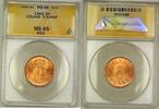 Weltmünzen Iceland 5A Five Aurar Copper Coin ANACS MS-65 Red GEM BU (G) -