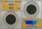 USA Large Cent 1c Coin ANACS VG 10 Very Good Details Corroded (B) -