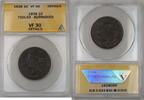 USA Large Cent Coronet Head 1c Coin ANACS VF-30 Details Tooled Burnished -