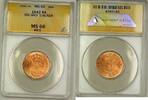 Weltmünzen Iceland 5A Five Aurar Copper Coin ANACS MS-66 Red GEM BU (B) -