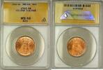 Weltmünzen Iceland 5A Five Aurar Copper Coin ANACS MS-66 Red GEM BU (C) -