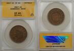 USA Large Cent 1c Coin ANACS EF-40 Details Damaged-Bent -