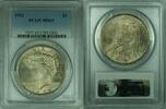 USA Dollar Peace Silver S$1 PCGS MS-63 Lightly Toned (31 F) -