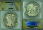 USA $1 Coin Peace Silver Dollar ANACS MS-61 Better Coin -