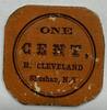 Banknoten Cent Civil War Chit’s One B. Cleveland Shushan, NY Obsolete Currency -