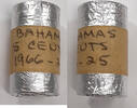 Weltmünzen 5 Cents Bahamas BU Coins w/Pineapple-KM#3 Roll of 25 in Wrapper as Shown -