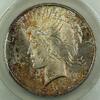 USA Peace Dollar Silver Coin $1 ANACS MS-63 Toned Choice BU -