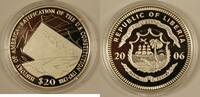 Weltmünzen 20 Dollar Liberian Silver Coin, The Ratification of the U.S. Constitution -