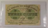 Banknoten Obsolete Merchant Scrip Three-cents JS Keeler 188 River St Troy, NY -
