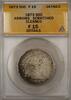 USA Seated Liberty Silver Coin 50C ANACS F 15 Arrows Scratched Cleaned Details -