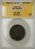 USA Large Cent Braided Hair 1C Coin ANACS VF 20 Details Rim Bumps B -