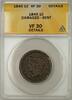USA Large Cent Braided Hair 1C Coin ANACS VF 30 Details Damaged Bent -