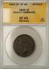 USA Large Cent Braided Hair 1C Coin ANACS EF 45 Details Heavily Damaged -