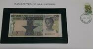Banknoten Ghana Two Cedis Banknote Crisp Uncirculated in Stamped Envelope -