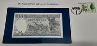 Banknoten 100 Francs Rwanda Banknote Crisp Uncirculated in Stamped Envelope -