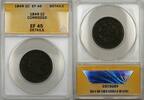 USA Large Cent Braided Hair 1C Coin ANACS EF 45 Details Corroded -