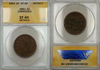 USA Large Cent Braided Hair 1c Coin ANACS EF-40 Details Corroded (A) -