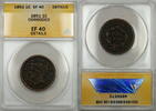 USA Large Cent Braided Hair 1c Coin ANACS EF-40 Details Corroded (B) -
