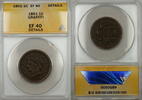USA Large Cent Braided Hair 1c Coin ANACS EF-40 Details Graffiti -