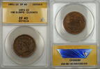 USA Large Cent Braided Hair 1c Coin ANACS EF-40 Details Rim Bumps-Cleaned -