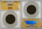USA Large Cent Braided Hair 1C Coin ANACS VF 20 Details Corroded C -