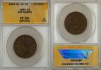 USA Large Cent Braided Hair 1C Coin ANACS VF 30 Details Rim Bumps A -