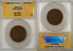 USA Large Cent Braided Hair 1C Coin ANACS VF 30 Details Rim Bumps B -