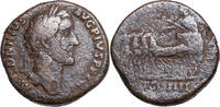 Antoninus Pius (138-161) AE Sesterz Rom, Kaiser mit Adlerzepter in Quadriga, SELTEN! -