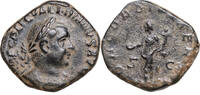 Valerian I. (253-260) Æ Sesterz Rom, Concordia hält Füllhorn und Patera, Schönes Portrait! Gute Patina! -