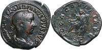 Gordianus III. (238-244) Æ Sesterz Rom, CONCORDIA mit Patera. TOP-Patina! -
