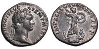 Domitian (81-96) AR Denar Rom. Minerva mit Lanze. EULE. Feine Tönung! -