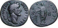 Antonius Pius (138-161) Æ Sesterz Rom, Kaiser opfert Patera über Tripod. Gute Patina! -