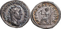 Philippus I. Arabs (244-249) AR Antoninian Rom, ROMA auf Schild sitzend, mit Szepter und Victoriola. Schöne Patina! -