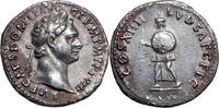 Domitian (81-96) AR Denar Rom, Herold/Herald hält Stab und Minerva-Schild. SELTEN! -