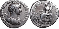 Trajan (98-117) AR Denar Rom, 114-116. Fortuna thront mit Füllhorn und Ruder. -