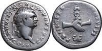 Domitian Caesar (69-81) AR Denar Rom. Handschlag vor AQUILA auf Prora. Ex. Lanz 2007 -