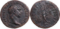Trajan (98-117) AE As Rom, 99/100. VIKTORIA schreitet mit Globus. -
