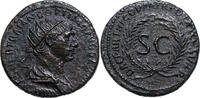 Trajan (98-117) Æ Dupondius Rom, 115-116. SC im Kranz. -