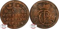 WÜRZBURG 1/2 Pfennig Helms. 697 - Karl Philipp Freiherr von Greiffenklau -