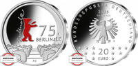 BRD 20 Euro Gedenkmünze 75 Jahre Berlinade - frisch aus der Rolle -