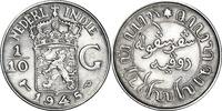 NIEDERLÄNDISCH INDIEN 1/10 Gulden KM 318 - Inschrift in Jawanisch und Malaiisch -