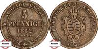 SACHSEN 5 Pfennig AKS 151 - geprägt unter König Johann V. -