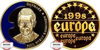 DÄNEMARK Europa-Medaille Poul Nyrup Rasmussen - vergoldet -